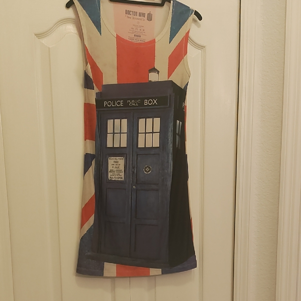 Her Universe Doctor Who Union Jack TARDIS Mini Dress - Blue, Red, White